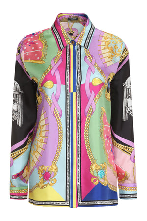 Printed silk shirt-0